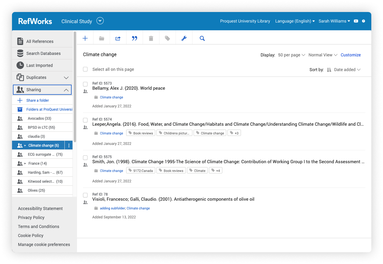 Organize, read, annotate references in RefWorks